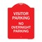 Signmission Visitor Parking Visitor Parking No Overnight Parking, Red & White Architectural, A-DES-RW-1824-22726 A-DES-RW-1824-22726 - alternate 1